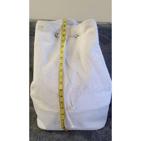 Ralph Lauren One Shoulder Backpack white leather and cotoCasual Unisex Pre-owned
